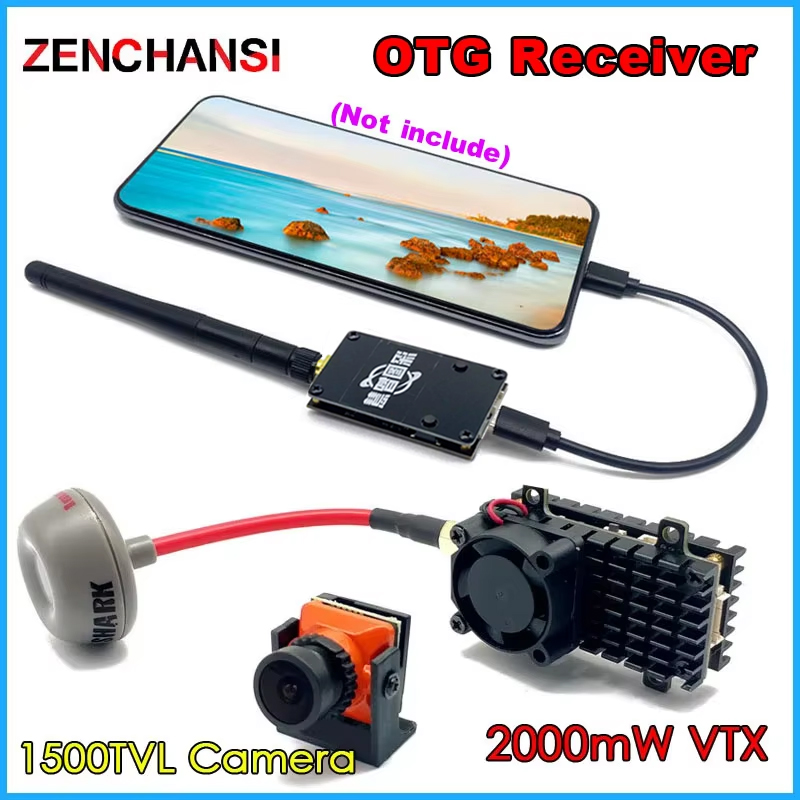 Rc Plane Hobby Zone - Transmisor inalámbrico FPV de 5,8G, 2000MW,