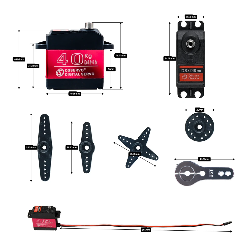40KG Dsservo DS3240 alto par D - Rc Hobby Products reseña y precio